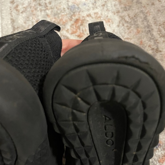 Black ALDO sneakers with decorative matte accents - Picture 5 of 8